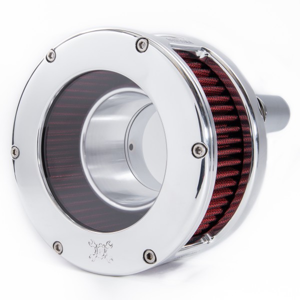 BA Air Cleaner Kit, Chrome finish, Red filter