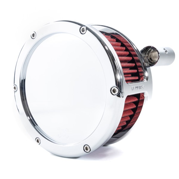 BA Air Cleaner Kit, Chrome finish, Red filter