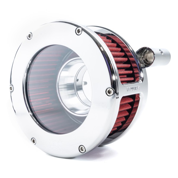 BA Air Cleaner Kit, Chrome finish, Red filter