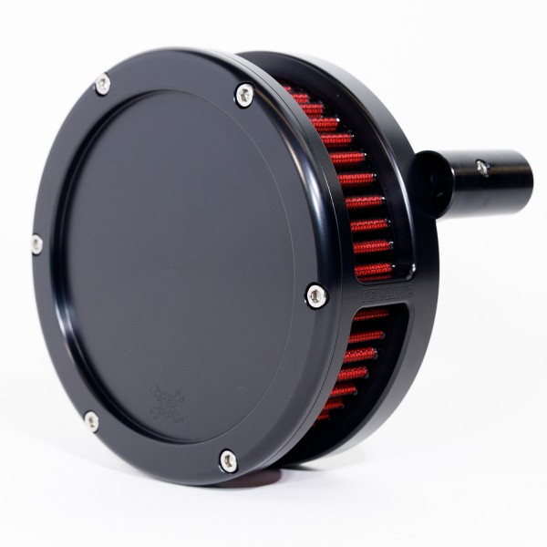 BA Air Cleaner Kit Slim, Black finish, Red filter