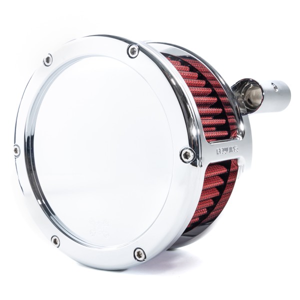 BA Air Cleaner Kit, Chrome finish, Red filter