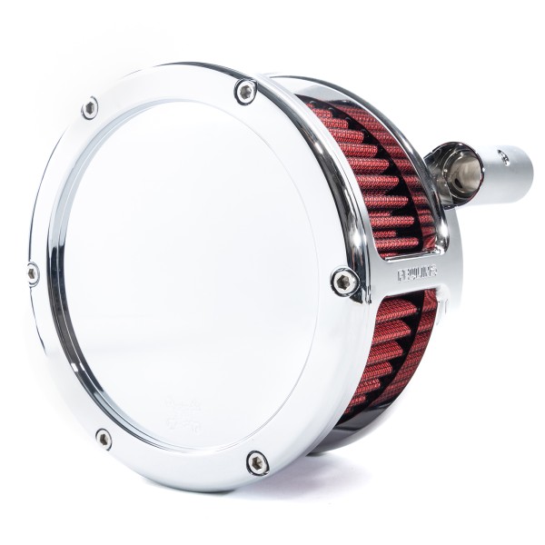 BA Air Cleaner Kit, Chrome finish, Red filter